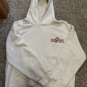 Hollister White Hoodie with Red Logo